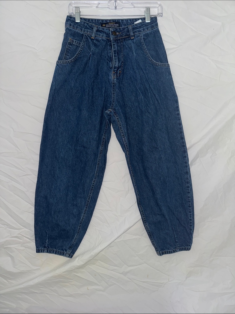 Geoff Vintage Pleated Dark Blue Men’s Tapered Jeans